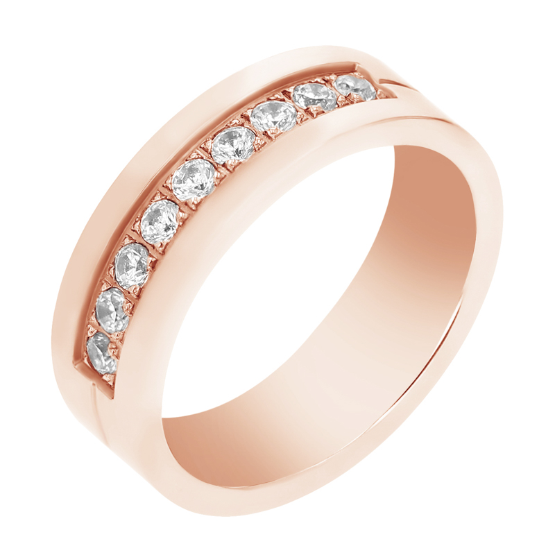 Zlaté svatební prsteny s diamanty Luky 105511