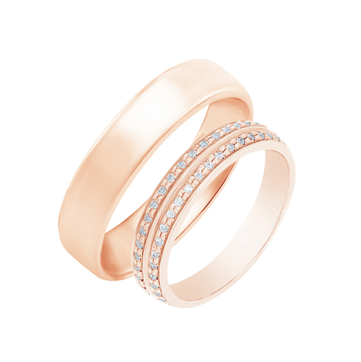 Zlaté snubní prsteny s diamanty Sydell 105571