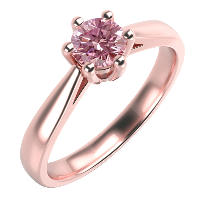 Zásnubní prsten s certifikovaným fancy pink lab-grown diamantem Sati 106291