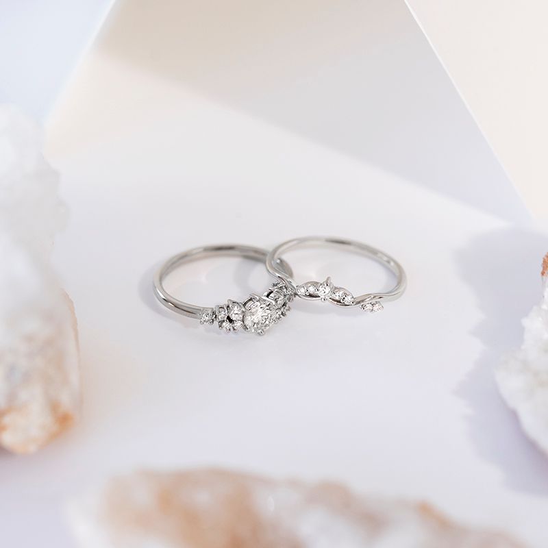 Romantický zásnubní set prstýnků s diamanty Edge 109161