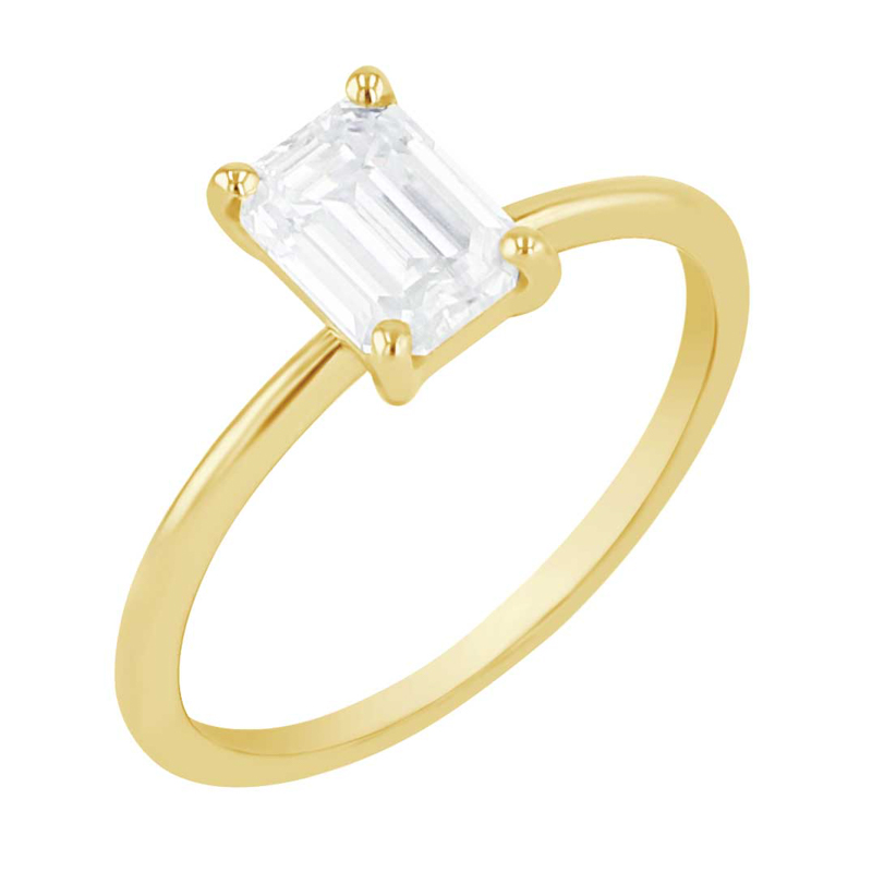 Zásnubní prsten s emerald moissanitem Olson 110231
