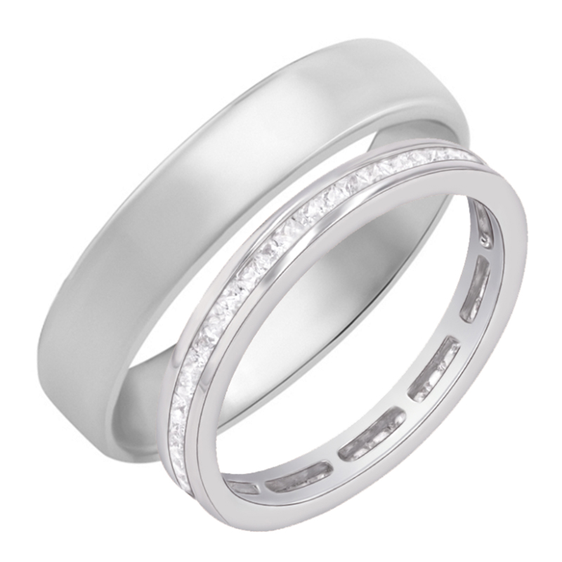 Eternity prsten s lab-grown diamanty a pánský komfortní prsten Mirica 111141