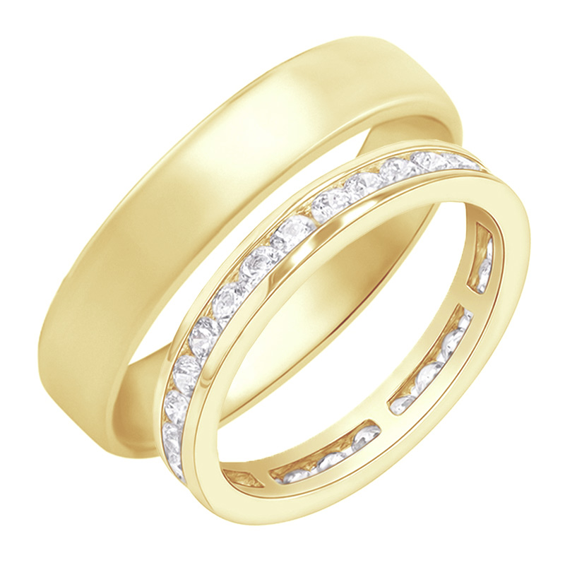 Eternity prsten s lab-grown diamanty a pánský komfortní prsten Branko 111161