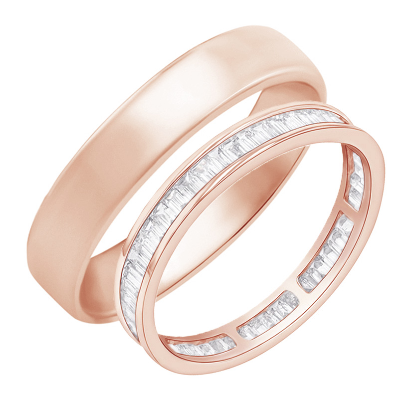 Eternity prsten s baguette diamanty a pánský komfortní prsten Pascal 111181