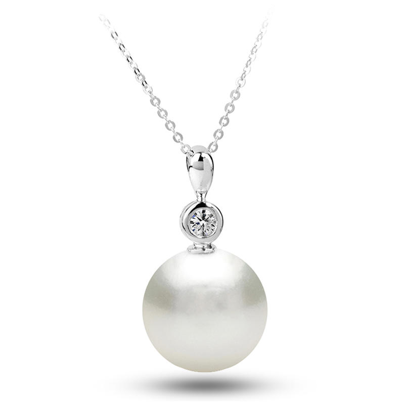 Perlový náhrdelník z bieleho zlata 11261