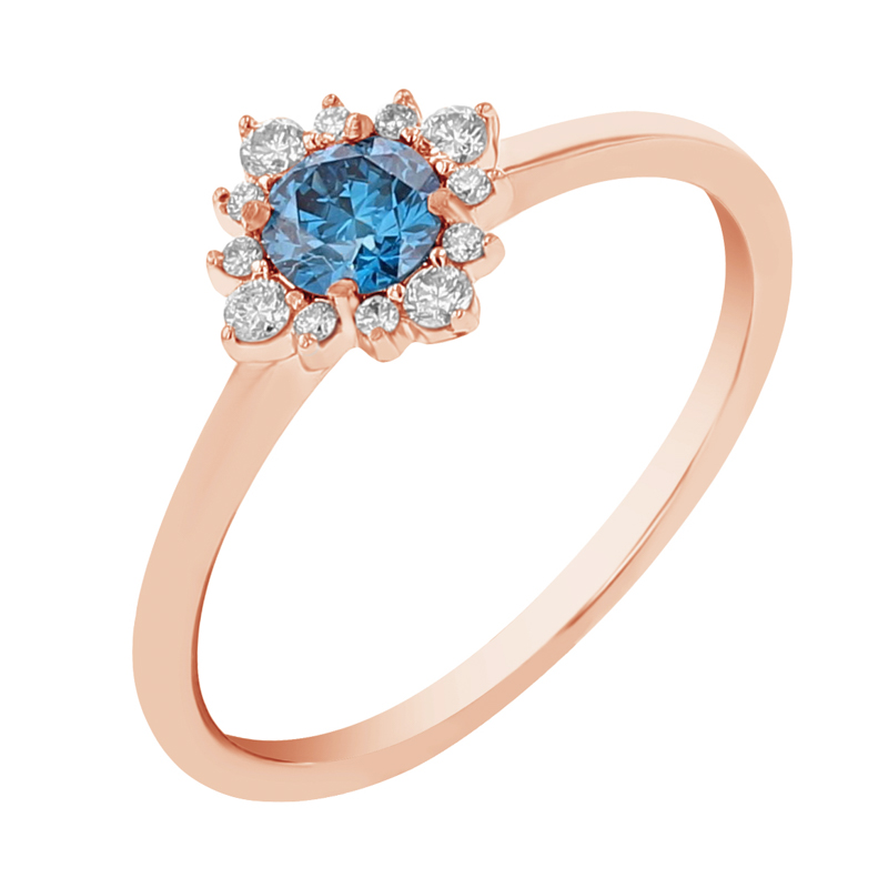 Zásnubní prsten s certifikovaným fancy blue lab-grown diamantem Febe 112681