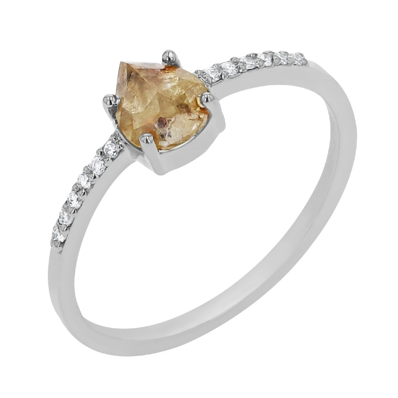 Dokonalý zásnubní prsten se žlutým pear diamantem Natela 113491