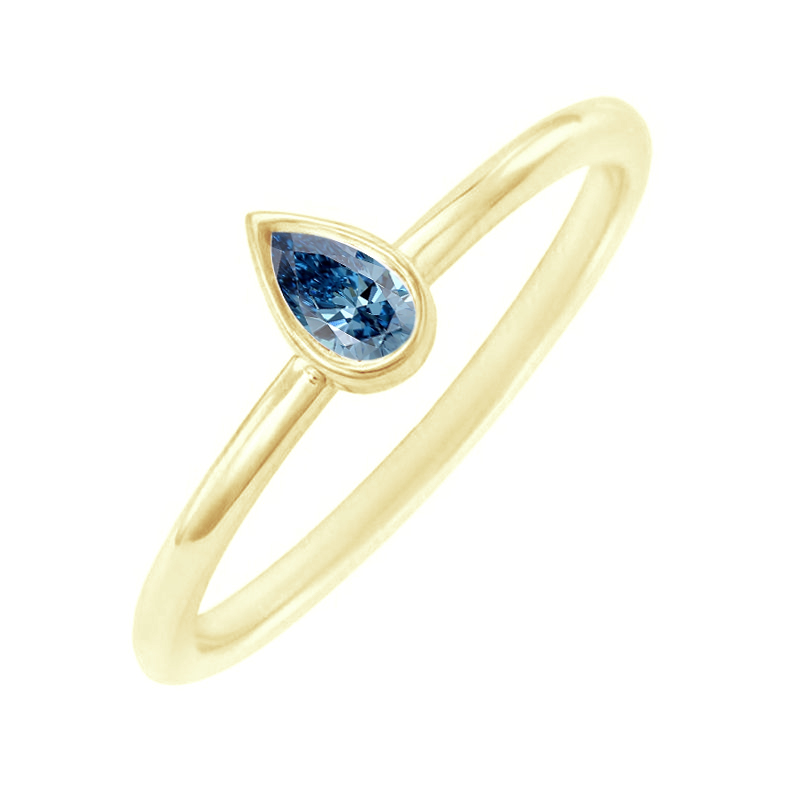 Minimalistický prsten s certifikovaným fancy blue lab-grown diamantem Nunez 113731
