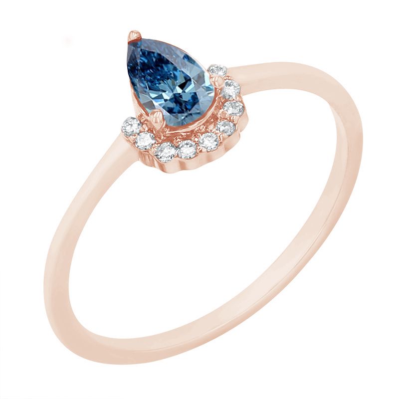 Zásnubní prsten s certifikovaným fancy blue lab-grown diamantem Pallavi 114831