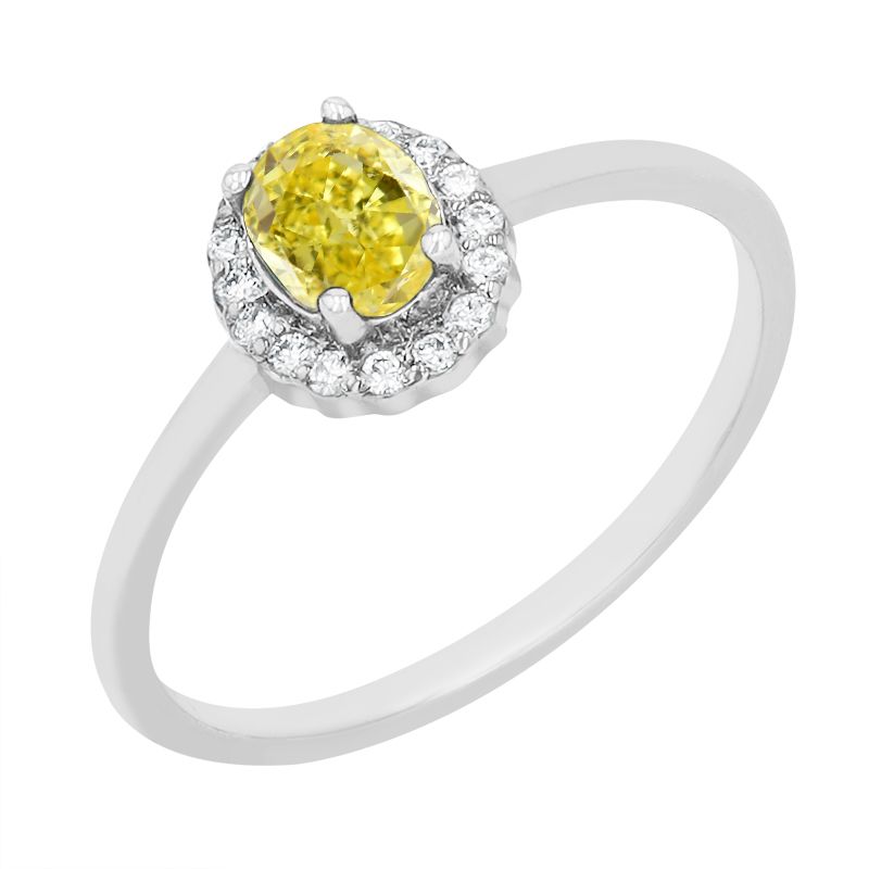 Zásnubní prsten s certifikovaným fancy yellow lab-grown diamantem Avis 114891