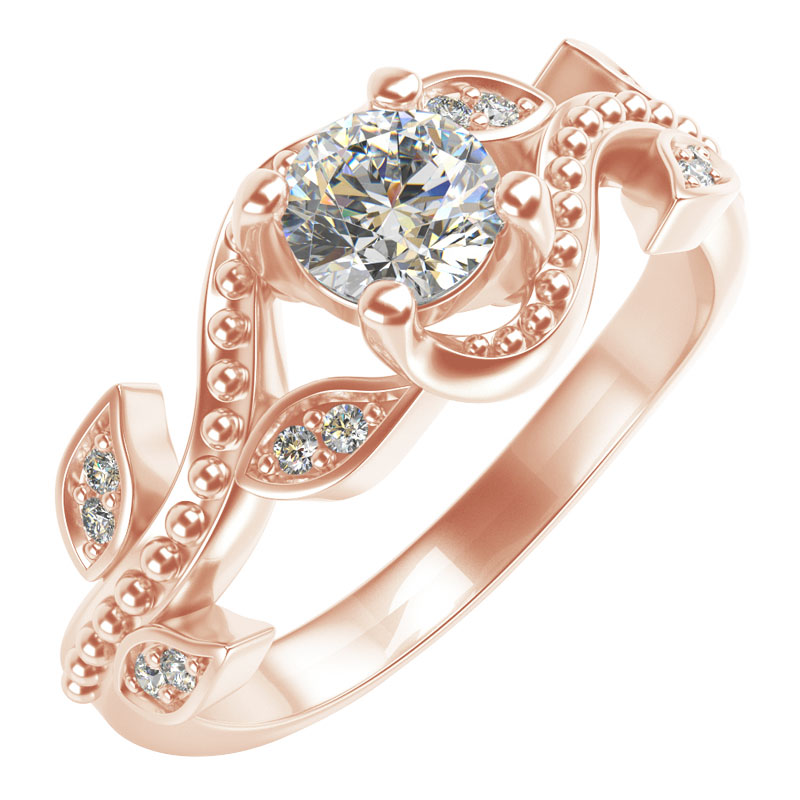 Vintage zásnubní prsten s lab-grown diamanty Vindo