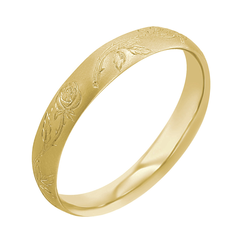Snubní prsteny s ruční rytinou růží Danni 116941