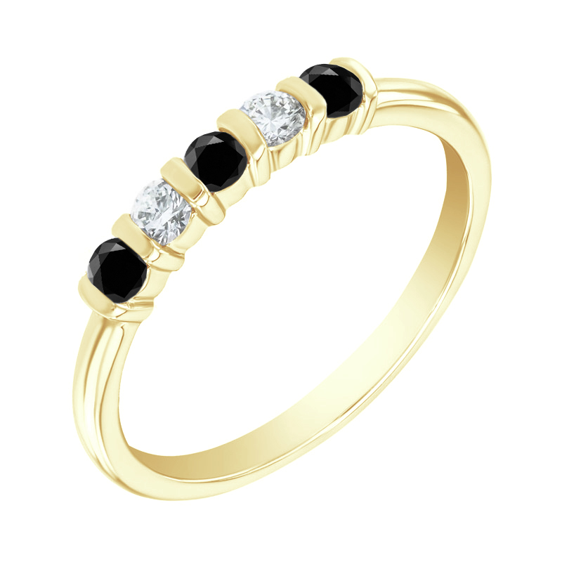 Eternity prsten s černými a bílými diamanty Dalis 120091