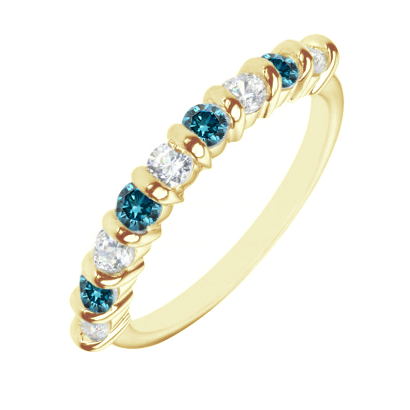Eternity prsten s modrými a bílými diamanty Tyson 120111