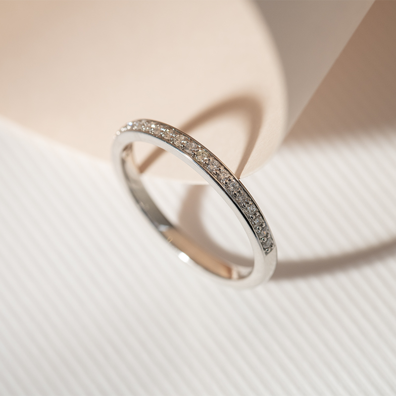 Zlatý eternity prsten s 1.25 mm lab-grown diamanty Mewya 120531
