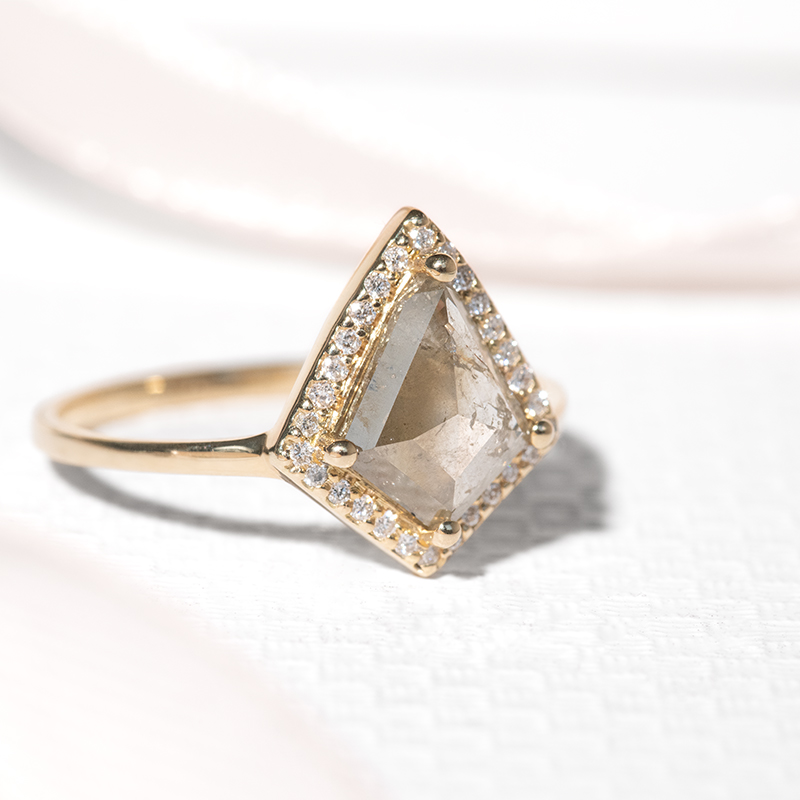 Zlatý prsten s kite salt and pepper diamantem Bjorn 125121