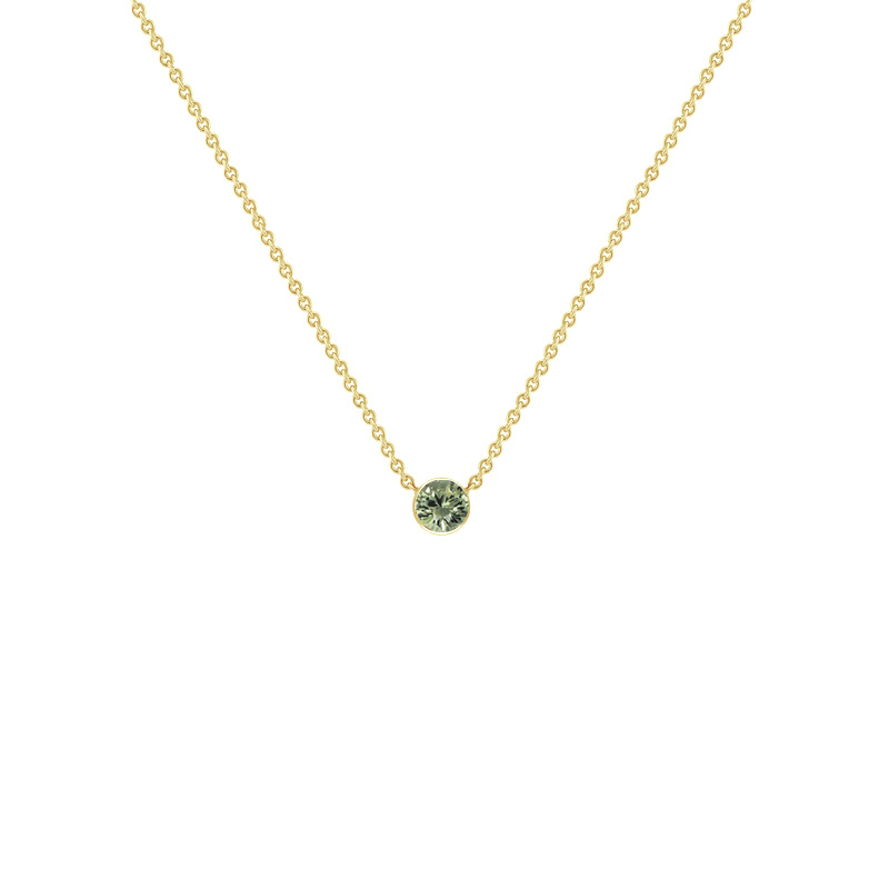 Stříbrný minimalistický náhrdelník se zeleným safírem Glosie