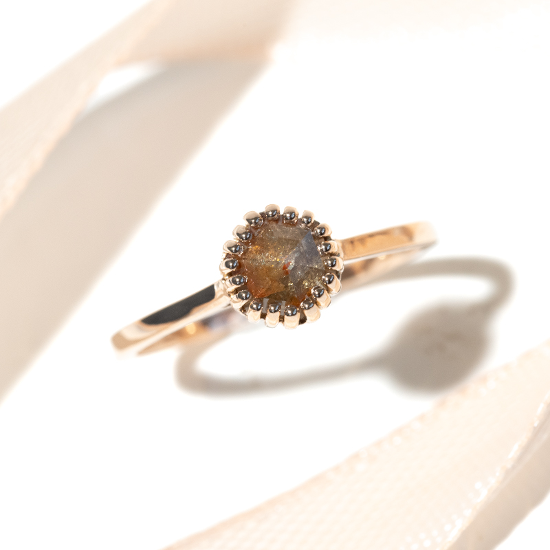 Zlatý prsten s hexagon salt and pepper diamantem Osian 126371