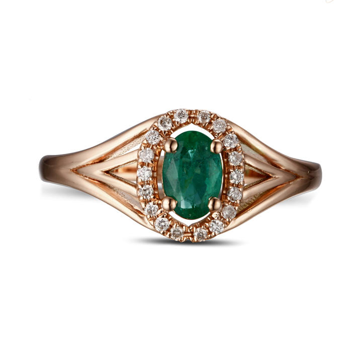 Zlatý smaragdový prsten 12641