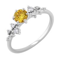 Zásnubní prsten s 0.44ct IGI certifikovaným žlutým lab-grown diamantem Olha