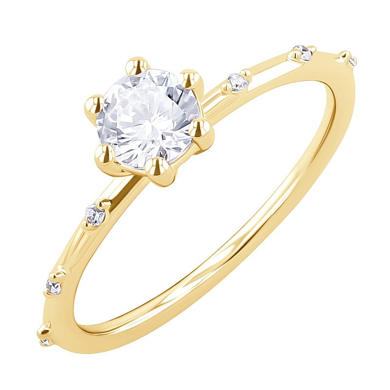 Něžný zásnubní prsten s lab-grown diamanty Akadie