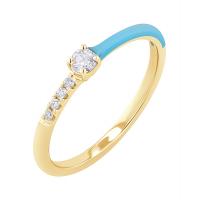 Modrý keramický prsten s diamanty Ciaran