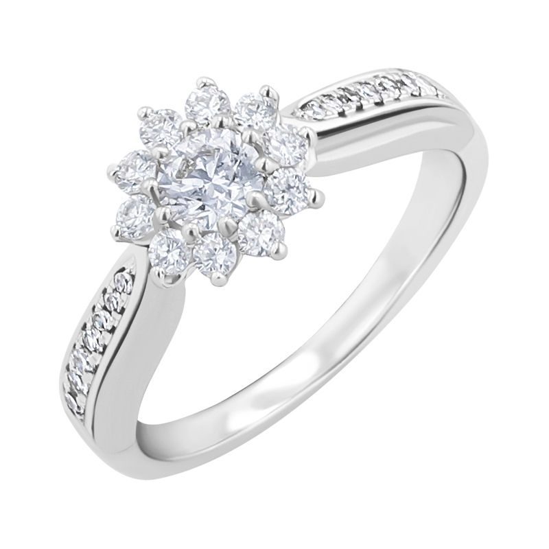 Zásnubní prsten s diamanty ve tvaru květiny Evander 128951
