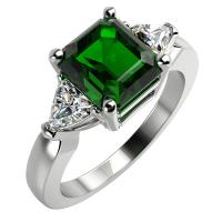 Zásnubní prsten se smaragdem a diamanty Nima
