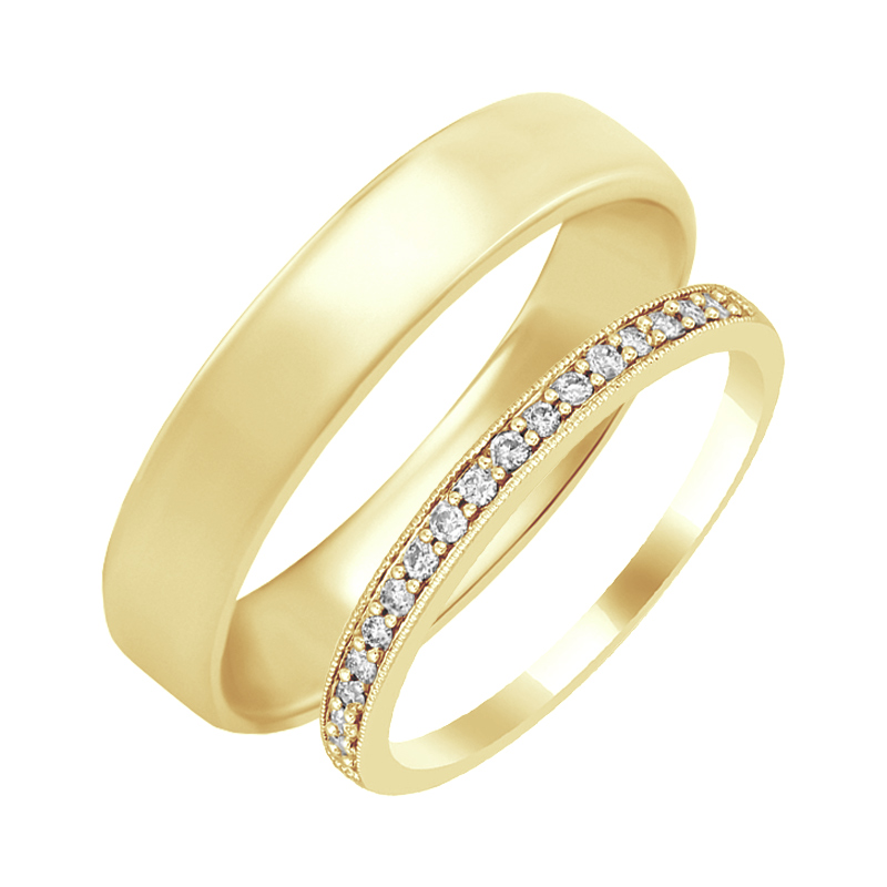 Eternity prsten s moissanity a pánský komfortní prsten Minke 133601