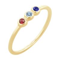 Zlatý prsten s turmalínem, akvamarínem a tanzanitem Dania