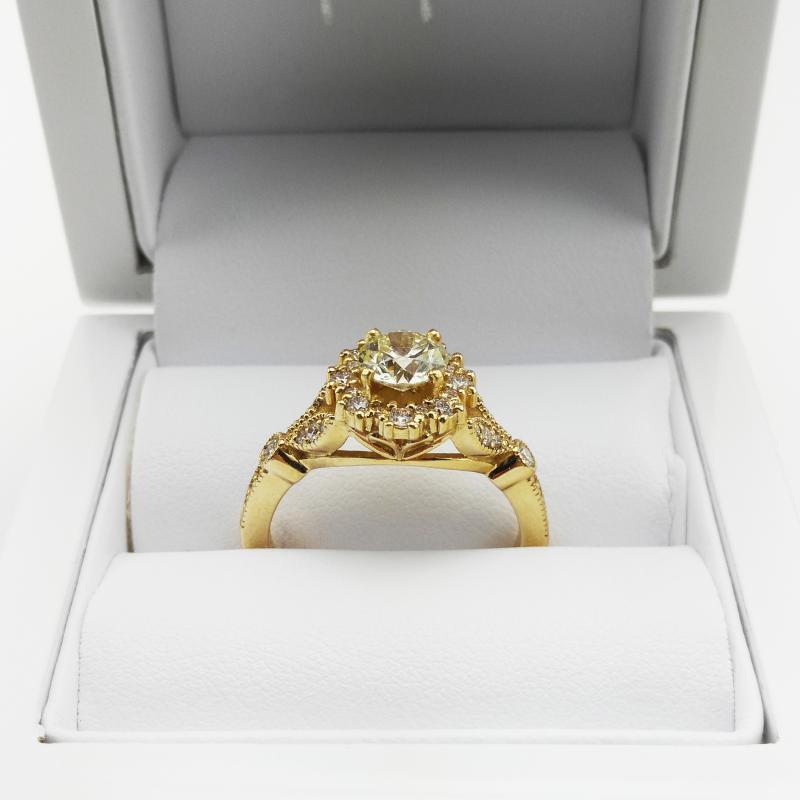 Zlatý zásnubní prsten 13691
