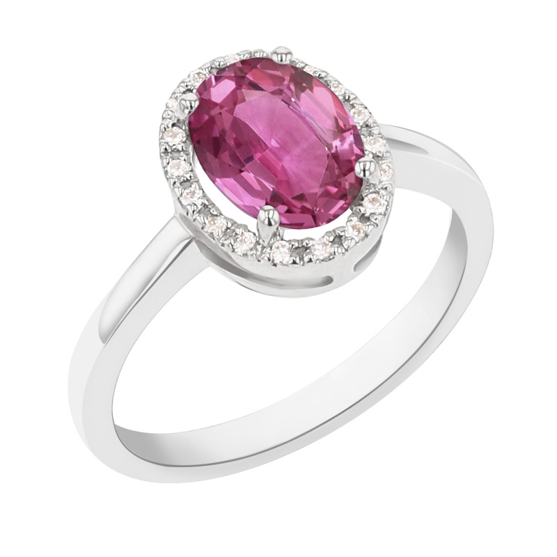 Eppi Zlatý prsten s růžovým safírem a diamanty Arya R35047