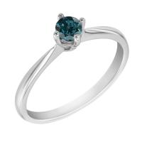 Zásnubní prsten s modrým diamantem Awry