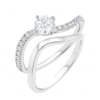 Romantický zásnubní set atypických prstýnků s moissanity Clara