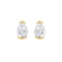 Minimalistické stříbrné peckové náušnice s pear lab-grown diamanty Ronja