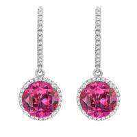 Náušnice s růžovými topazy a diamanty Ciara
