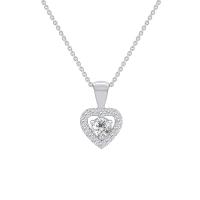 Zlatý náhrdelník s diamantovým halo srdcem Delma