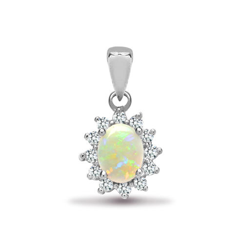 Zlatý náhrdelník s opálem a diamanty Sareya