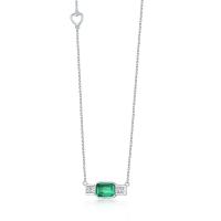 Zlatý náhrdelník s emerald smaragdem a diamanty Caleb