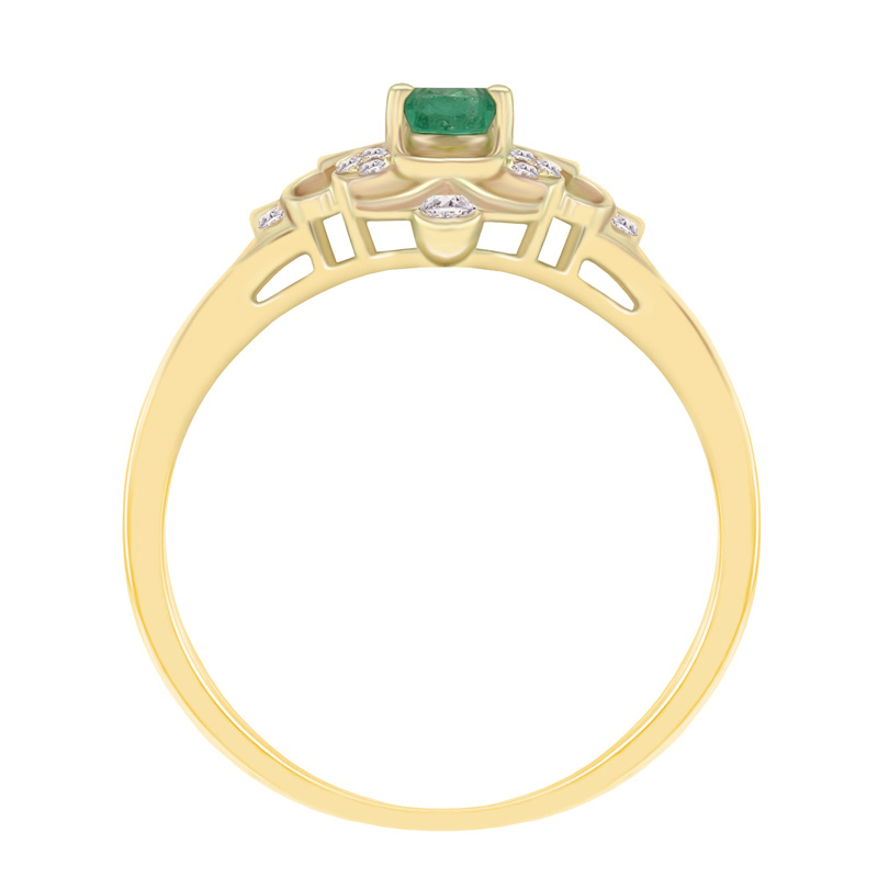 Oválny smaragd v zlatom prsteni 18691
