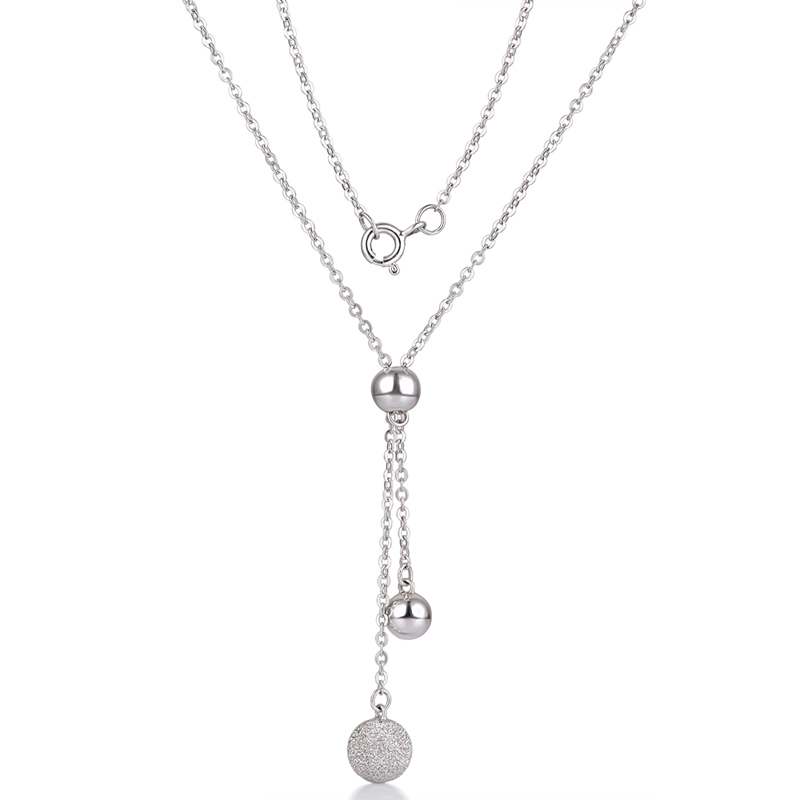 Stříbrný náhrdelník s posuvnou kuličkou Halia