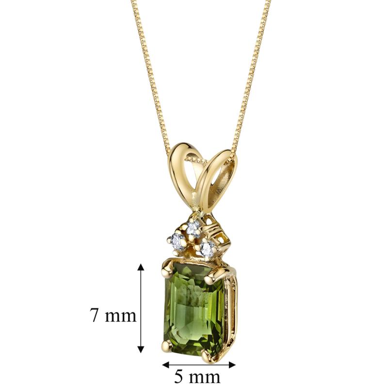 Zlatý náhrdelník se zeleným turmalínem 20101