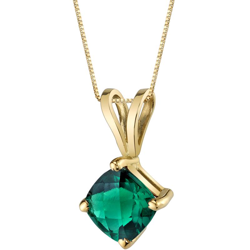 Zlatý náhrdelník s cushion smaragdem Krinna 20211