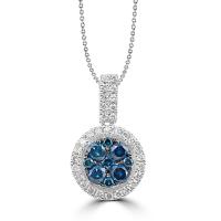 Přívěsek s modrými a bílými diamanty Speranza