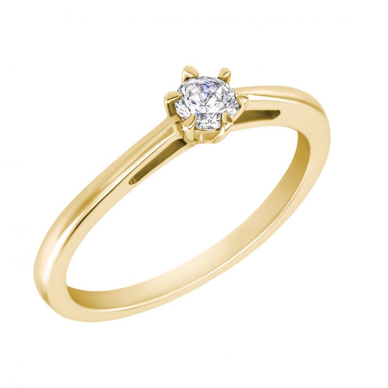 Zlatý prsten s certifikovaným moissanitem Kumaran
