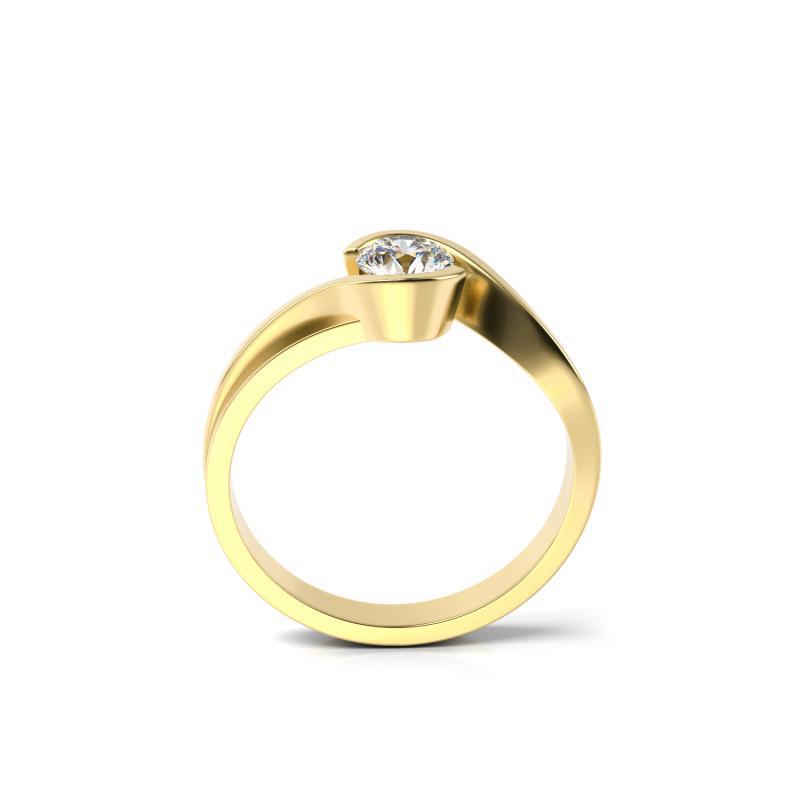 Zlatý moissanitový prsten