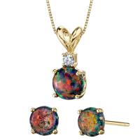 Černé okrouhlé opály a diamant ve zlaté kolekci šperků Vanna