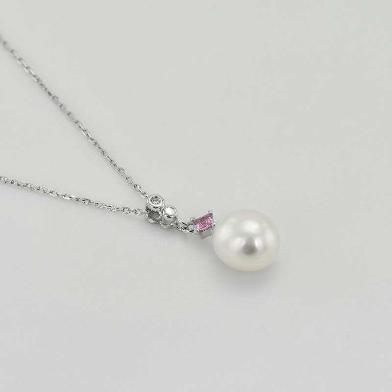 Přívěsek s perlou a růžovým safírem 2571