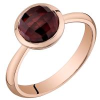 Granátový prsten z růžového zlata Parmenides