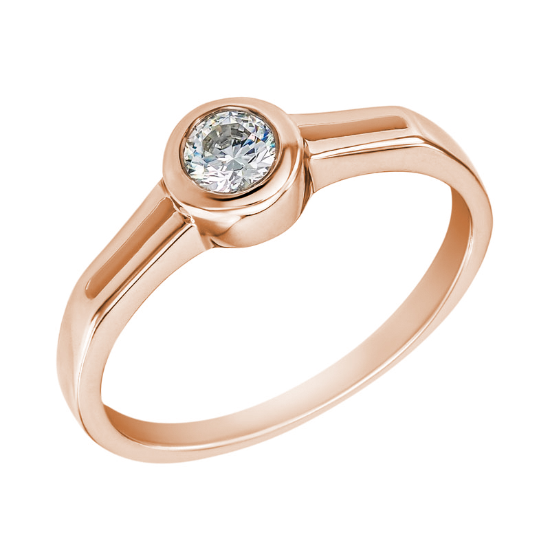 Zlatý zásnubní prsten s diamantem 2871